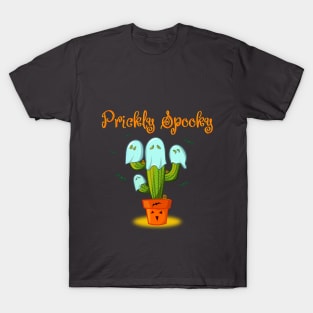 Pretty Spooky Cactus in Ghost Suit Halloween T-Shirt